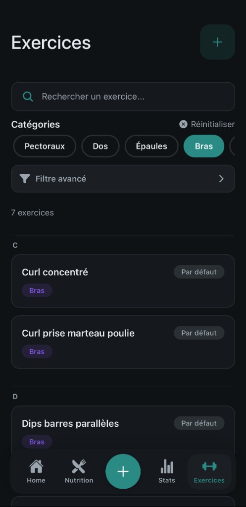 Bibliothèque d’exercices réelle dans Flowset